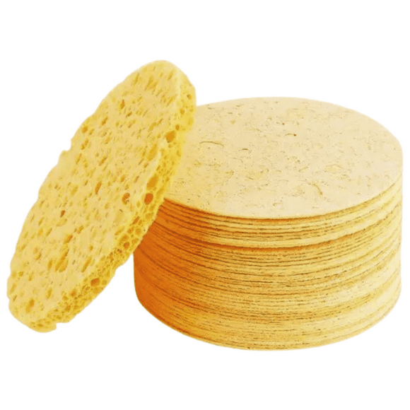 Esponjas Faciales Comprimidas de Celulosa Pack 48 Unidades Amarillo – Limpieza Profunda y Suavidad Extrema