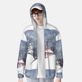 thumbnail image 4 of Goofa Watercolor Winter Landscape For Christmas Printed Women's UPF 50+ Sun Protection Hoodie Jacket Lightweight Long Sleeve Sun Shirt for Women with Pocket Hiking Outdoor-Medium, 4 of 9