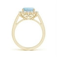 thumbnail image 2 of ANGARA Natural Cushion 1.95 ct Aquamarine Engagement Ring with Diamond Halo in 14K Yellow Gold for Women (Size-8mm) | March Birthstone, Anniversary, Jewelry Gift for Women | Natural Aquamarine Ring, 2 of 8