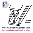 1/4" WHITE PLASTIC SLIDING TRACK 6' LONG