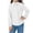 F014-White, variant on hengsof Girls Solid Color Ruffled Long Sleeve Stand Collar Button Up Shirt, Comfortable Casual Kids Top, Suitable for Ages 3-12, Versatile Everyday Top