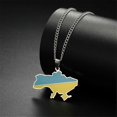 thumbnail image 1 of Drip Oil Ukraine Flag Necklace Women Stainless Steel Vintage Ukrainian Map Pendant Jewelry Gifts, 1 of 5
