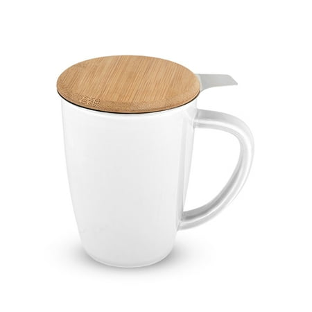 Blue Ceramic Glass - Bailey Ceramic Tea Mug & Infuser in White by Pinky Up