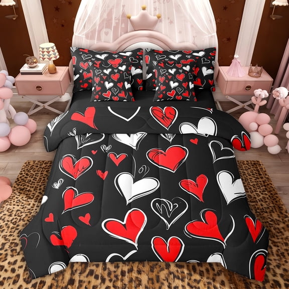 Castle Fairy Romantic Love Heart Twin Bedding Sets,Valentine's Day Bedding Comforter Set