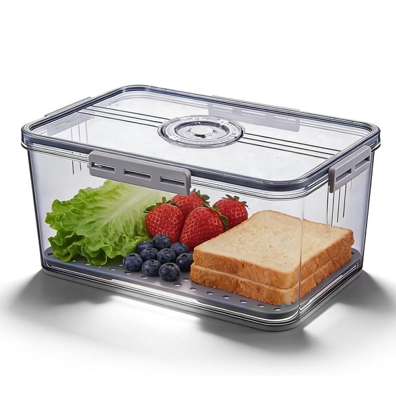 Bread Box for Homemade Bread Boxes for Kitchen Counter Airtight, Time Recording Bread Storage Container with Lid, Bread Containers Storage Airtight Loaf Bread Keeper,Gray Large