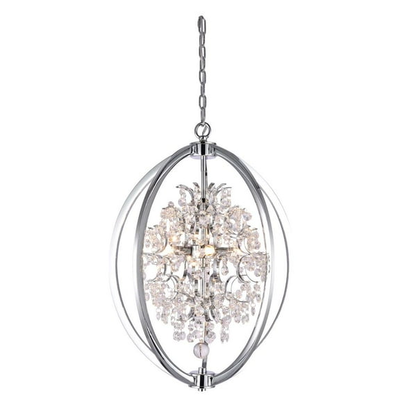 Bethel International Chandelier Chrome Metal & Crystal