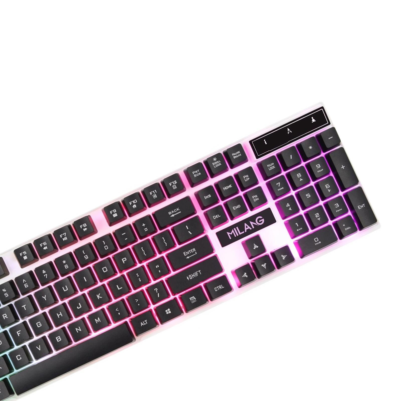 LeeQinersw Mechanical Gaming Keyboard, RGB LED Rainbow Backlit, Keyboard for Windows PC/MAC Black Keyboard