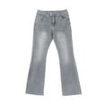 thumbnail image 6 of Bootcut Jeans for Women Y2K Baggy Stretchy Low Waisted Vintage Flare Jeans Button Closure Trendy Versatile Wide Leg Denim Pants with Pockets Gray M, 6 of 7