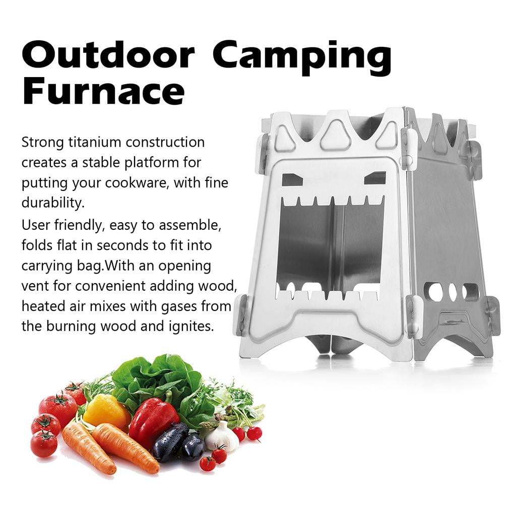 SDFGTstore Assembled Oven Camping Barbecue Stoves Square Portable Mini Stove Hot Plate Furnace Travel Cooking Stove Home Kitchen