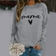 thumbnail image 4 of Mama Sweatshirts for Women Fall Winter Long Sleeve Crewneck Mothers Day Sweatshirt Mom Shirt Pullover Tops, 4 of 5