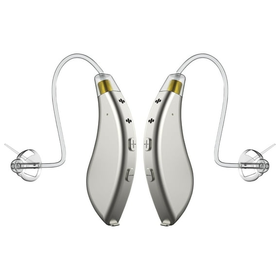 BlaidsX Pro Programmable Hearing Aids for Adults with Mobile App Hearing Test & Noise Cancellation, Hearing Aids for Seniors with Bluetooth, Dual Mic & 48 DSP Channels - Both Ears - Gray