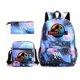 thumbnail image 1 of Three-piece schoolbag casual backpack for boys and girls students with printed large capacity outdoor backpack, 1 of 1