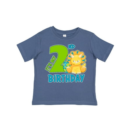 

Inktastic Its My 2nd Birthday with Dinosaur Gift Toddler Boy or Toddler Girl T-Shirt