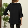 thumbnail image 4 of Tops for Women Trendy Long Sleeve with Lace Trim Summer Shirt Women Raglan Top Womens plus Size Athletic Wear Long Sleeve T Shirt Ladies Large N Striped T round Tunic Tops plus Size Shirts Black S, 4 of 5