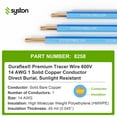 thumbnail image 4 of SYSTON CABLE TECHNOLOGY 14 AWG Tracer Wire 600V 1 Solid Bare Copper Conductor, Direct Burial HMWPE Insulation UV Resistant Tracer Wire to Locate Underground Potable Water Pipelines - Blue, 50 FT, 4 of 7