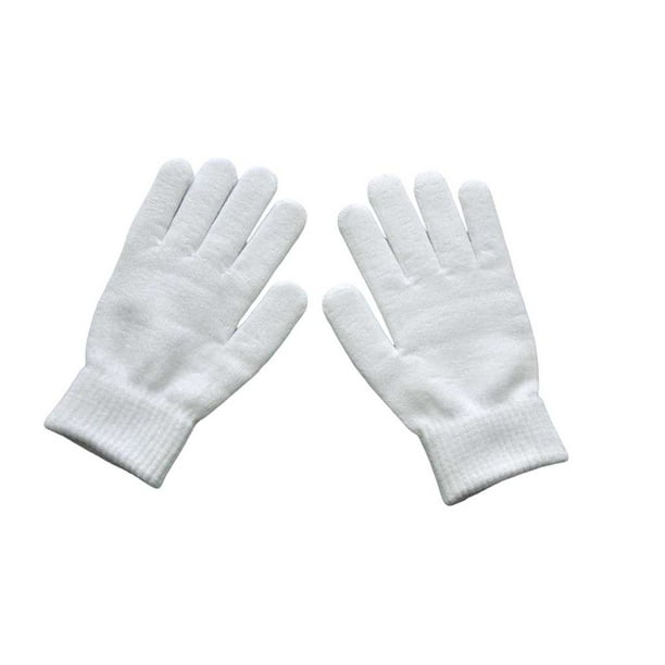 Guardurnaity 1 par de guantes de punto elásticos transpirables para hombres y mujeres, guantes cálidos portátiles para deportes de ciclismo para guantes y mitones Blanco