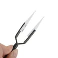 thumbnail image 4 of Precisión Inversa Cerámica Pinza 5.59"x0.35" Recta Punta Calor Resistente No Conductor para Electrónica Soldadura Herramienta, Negro, 4 of 6