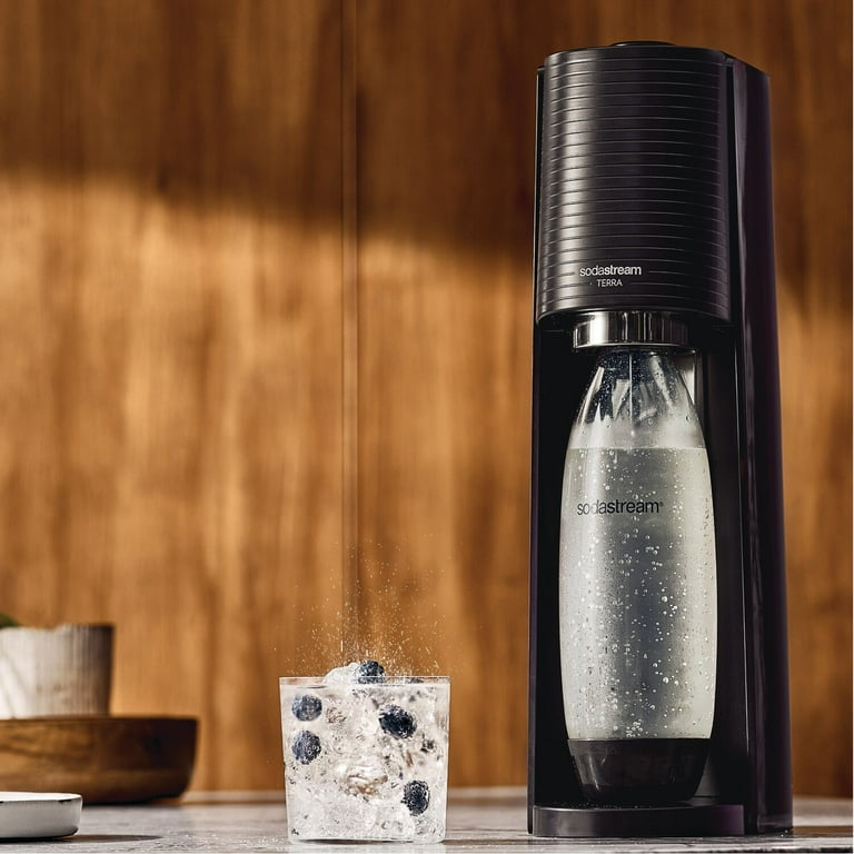 SodaStream Black Terra Sparkling Water Maker Bundle with Pepsi and