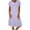 Purple, variant on Summer Casual Dresses for Women Solid Color Midi Dress V Neck Short Sleeve A-Line Dress