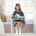 thumbnail image 7 of FORMRS Wearable Blanket Hoodie with Sleeves for Kids Cozy Flannel Sweatshirt, Evening Mountain Road, 7 of 7