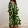 thumbnail image 2 of BangWanChi Formal Dresses for Women Formal Dresses for Women Women'S Casual Dresses Women Loose Floral Print V-Neck Long Sleeve Bandage Bohemian Beach Maxi Dress, 2 of 6