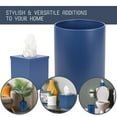 NAT AND JULES Round Bathroom Trash Can Wastebasket and Cube Tissue Box Holder Organizer Matching