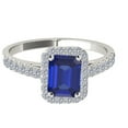 thumbnail image 3 of AoneJewelry 14K Solid Rose, White, Yellow Gold Gemstone and Diamond Ring (Size 5-9) with 1.20 Carat Emerald Cut Sapphire and Natural Diamonds, 3 of 5