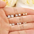 thumbnail image 4 of 6 Pairs Hypoallergenic Stud Earrings Set, 14K Gold/Silver Plated Cubic Zirconia Earrings for Women  Men's Earring Sets, 4 of 8