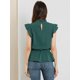 thumbnail image 5 of Blusa Peplum Allegra K Volante Fruncido Manga De Aleteo Verde S, 5 of 6