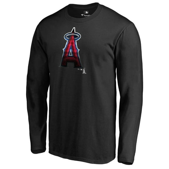 Men's Black Los Angeles Angels Midnight Mascot Long Sleeve T-Shirt