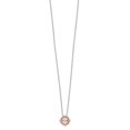 thumbnail image 2 of Sterling Silver Rhodium-plated Rose-tone Vibrant CZ 2in ext Necklace QG5537, 2 of 3