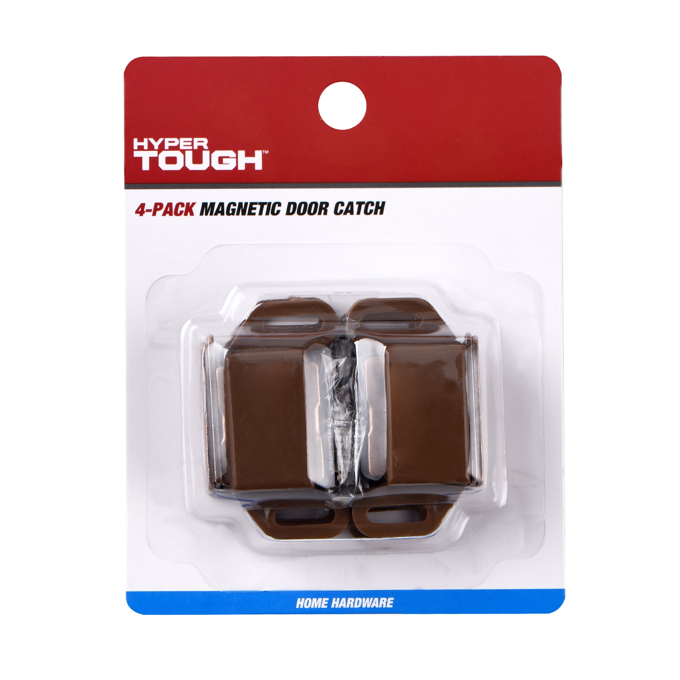 4 pack) Hyper Tough Magnetic Door Catch, Brown, 4 counts per pack