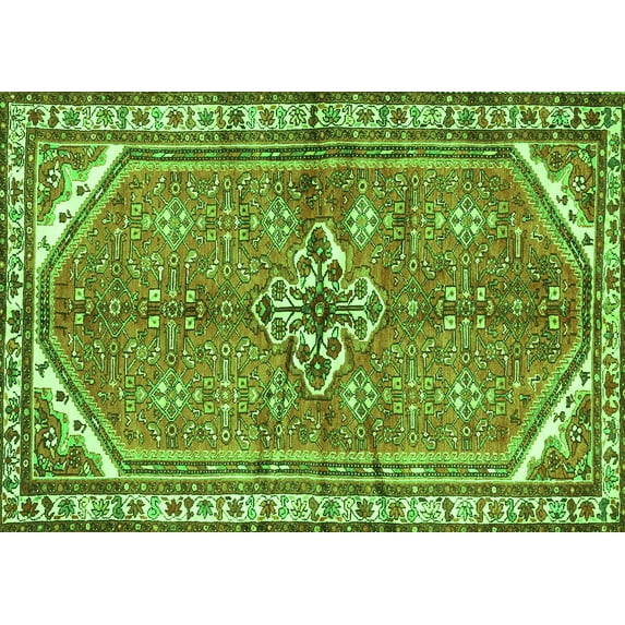 Ahgly Company Indoor Rectangle Persian Green Traditional Area Rugs, 4' x 6'