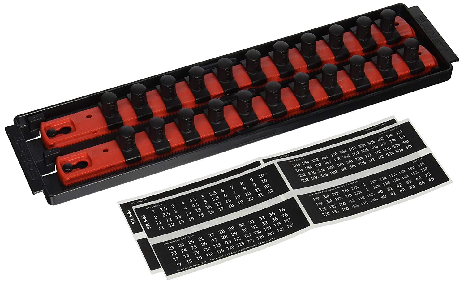 Red Ernst Manufacturing Socket Boss 2-Rail 1/2-Inch-Drive Socket Organizer 19-Inch Red Ernst Manufacturing Socket Boss 2-Rail 1/2-Inch-Drive Socket Organizer 19-Inch