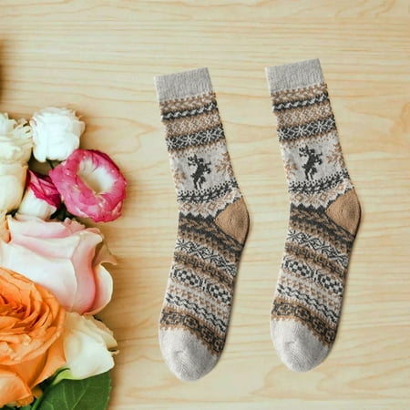 

keusn womens ethnic wool socks retro christmas fawn rabbit wool socks warm socks