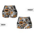 thumbnail image 6 of Athletic Shorts for Women, pumpkins elements halloween Seam Womens Shorts High Waisted Sport Running Workout Gym, 6 of 8
