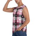 thumbnail image 3 of Pofeuu Heart Plaid Print Men's Muscle T-Shirt, Sleeveless, Muscle Tank, Classic Muscle Tee Top For Men Casual Sleeveless Muscle T-Shirt Trendy Clothes-Medium, 3 of 7