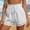 White, variant on PWPSG Women’s Casual Shorts, Elastic Waist Lace Trim Solid Color Lightweight Summer Shorts with Side Pockets Blue L
