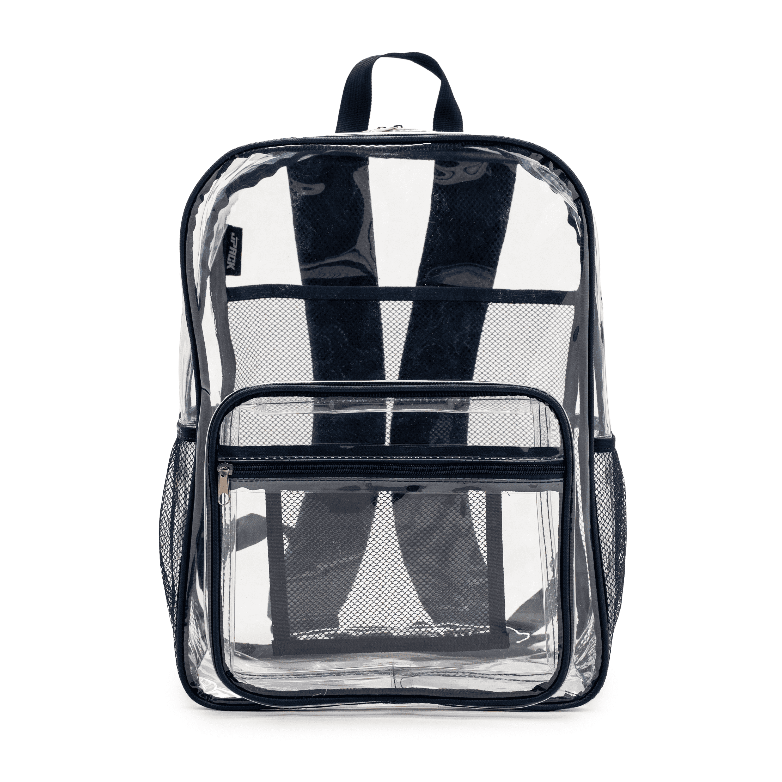 JPACK Clear Backpack – Heavy Duty Transparent Bookbag for Adults and Teens | School, Work, Travel, Stadiums (Navy Blue)