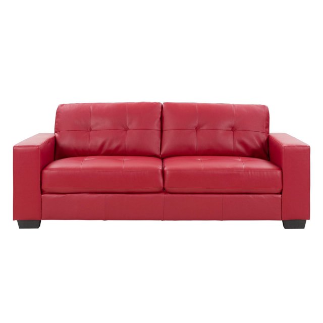 CorLiving Tufted Seat and Backrest Bonded Leather Sofa