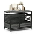 thumbnail image 3 of Uforic 39.4 Inch Dog Crate Furniture with Wheels,Wooden Dog Kennel for Dogs - Gray, 3 of 8