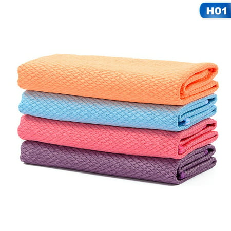 KABOER 3Pcs Household Glass Window Cleaning Cloth Kitchen Absorbent Dishcloth Cleaning Rags Kitchen Washing Towel Fish Scale Pattern Rag (Best Gun Cleaning Cloth)