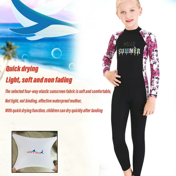 Combinaisons pour Enfants Enfant Maillot de Bain Séchage Rapide Anti-Brûlure de Soleil Combinaison de Surf Enfant Comfrtable pour l'Été Natation Noir XL