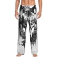 thumbnail image 2 of Lsque Majestic Wolf Landscape Print Men's Pajama Pants, Lounge Pant - Comfortable Home Wear,Elastic Waistband, Stylish Design-Large, 2 of 9