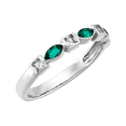 thumbnail image 2 of Women's Welry Lab-Created Emerald and White Sapphire Band Ring in Sterling Silver, Size 7, 2 of 3