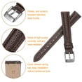 thumbnail image 4 of Correas de reloj de cuero genuino Uxcell de 12mm, correa de reloj de cuero plana de reemplazo rápido, correas elegantes para hombres y mujeres, color marrón, 4 of 7