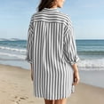 thumbnail image 4 of Bosfbaoi Dresses for Women Striped Linen Blend Shirt Dress Oversized Casual Button-Down Tunic Dress Summer Dresses for Women 2026, 4 of 9
