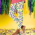 thumbnail image 4 of Erwazi Women's Mardi Gras Print Yoga Pants High Waisted Skinny Fit Breathable Leggings Full Length Casual Trendy Pants, 4 of 5