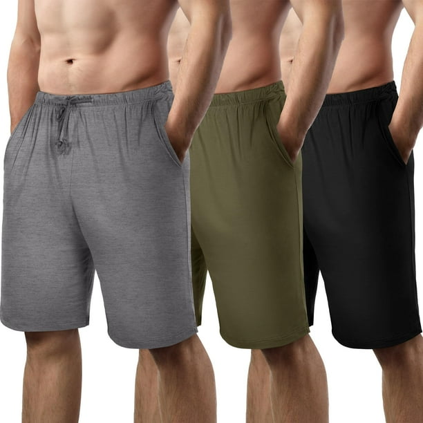 Pack de 3 pantalones cortos de pijama Bunnycool para hombre con bolsillos