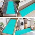 thumbnail image 6 of 2x6 Kitchen Runner Rug, Turquoise Plaid Non-Skid Rubber Backing Large Rectangle Rugs - Living Room Bedroom Home Office, Geometric Leaf Diamond Morocco Abstract Indoor Floor Mat Carpets Washable Rug, 6 of 9